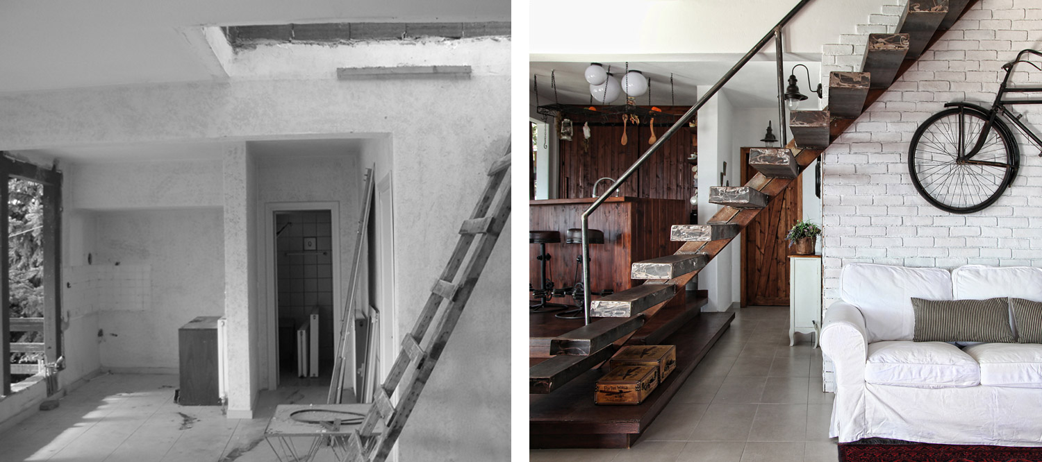 BEFORE-AFTER MOUNTAIN HOUSE