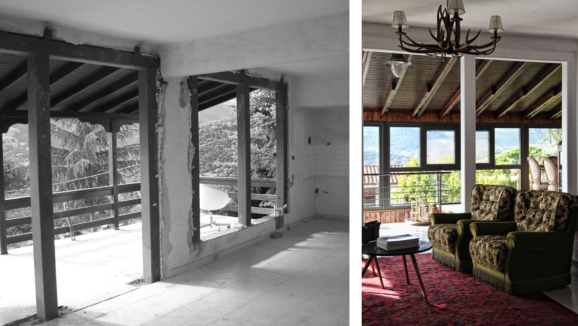 BEFORE-AFTER MOUNTAIN HOUSE